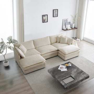 Oerlina Modular U Shaped Sofa Reconfigurable Sectional Family Couch